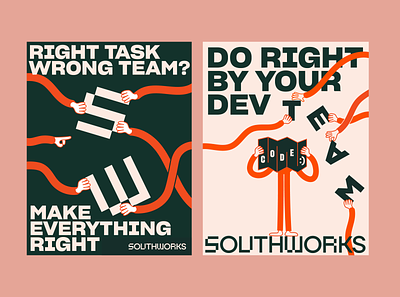 Print Ads for Southworks atlanta branding coffee color design identity illustration logo type typography
