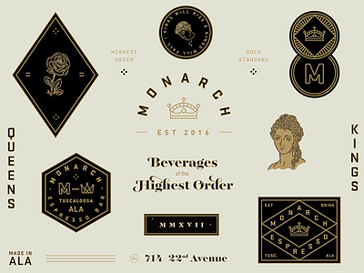 Monarch Brand elements alabama coffee identity monarch system tuscaloosa