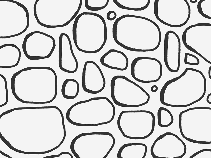 Pattern Play stone rocks line quality hand drawn illustration
