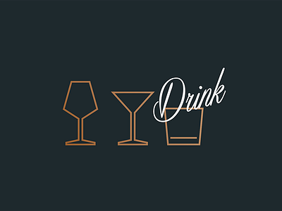 Beverage Icons for a killed concept art deco icon illustration typography