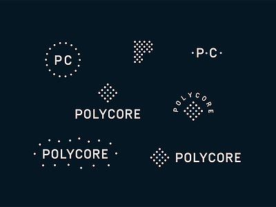 Molecular and modular identity concept brand halftone molecules polymer type
