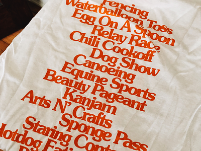 Set some type for my wifey’s company field day t-shirts. event field day t shirt type
