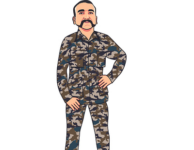 army cartoon portrait cart cartoon cartoon caricature design graphic design illustration line art portrait vector art