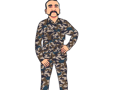 army cartoon portrait