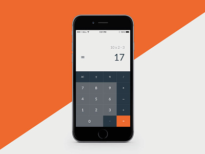 Calculate app calc calculator icons interface iphone mobile orange ui user ux