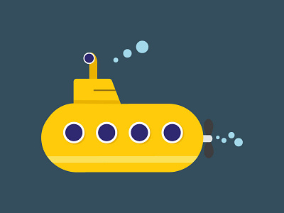 Yellow Submarine design graphic icon illustration image submarine tech web