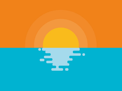 Sunset Graphic colours graphic icon illustration illustrator sea sun sunset tech ui ux warm