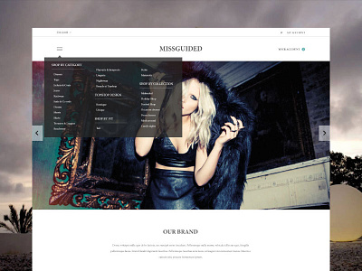 New Missguided Website Design clothing graphic icon icons illustrator nav navigation store ui ux web website