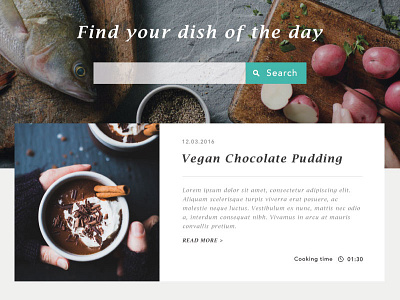 Dish of the day blog design food interface popup tech ui user ux web website