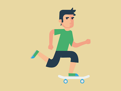 Skater boy animation character colour graphic icon icons illustration image motion skater tech