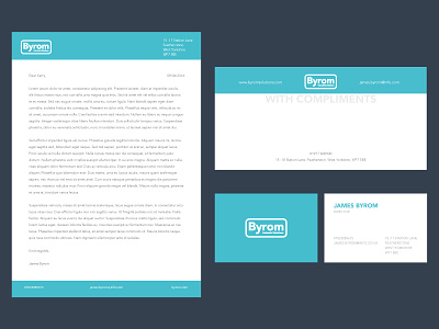Byrom Collateral business card collateral comp design icon icons letterhead logo logotype slip tech