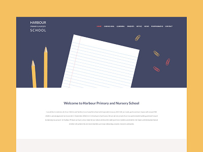 Primary School Website colour design flat graphic icon icons navigation school tech web website