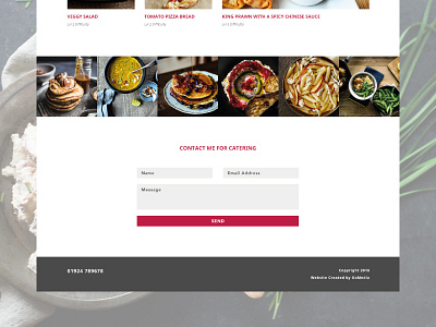 Catering Website contact design footer form icon interface template ui user ux web website