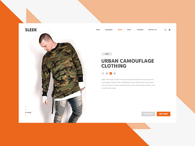 Sleek Camouflage camouflage clothing design graphic interface popup tech ui user ux web website