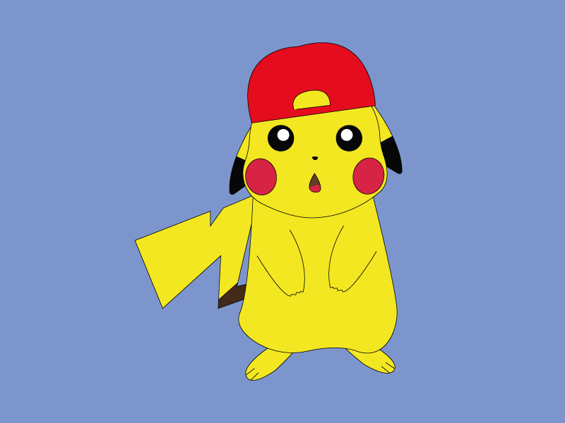 Pikachu Pokémon cartoon character design hat illustrate illustration pikachu pokémon shocked ui user ux