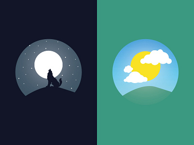 Night 'n' Day art creation creative dark day graphic illustration night summer sunshine ui ux