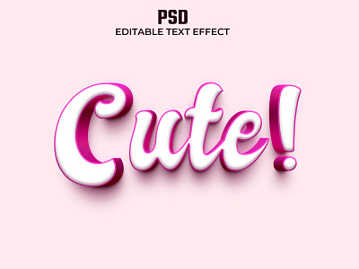 Cute Editable 3D Text Effect Psd Template With download link 3d 3d text cute cute text effect download editable text effect freepik graphic design layer style mockup psd smart object soft text effect typography