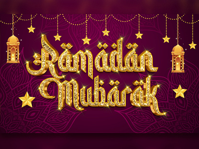 Ramadan Mubarak card eid golden iftar islamic muslim ramadan ramadan kareem text effect