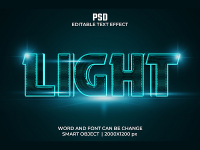 Light editable 3D text effect