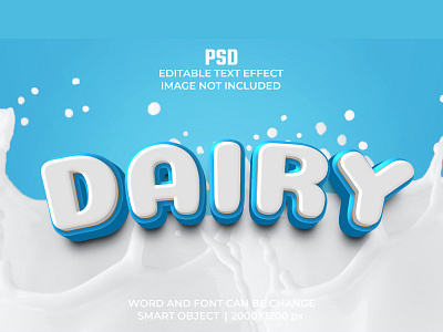 Milk 3D editabe text effect