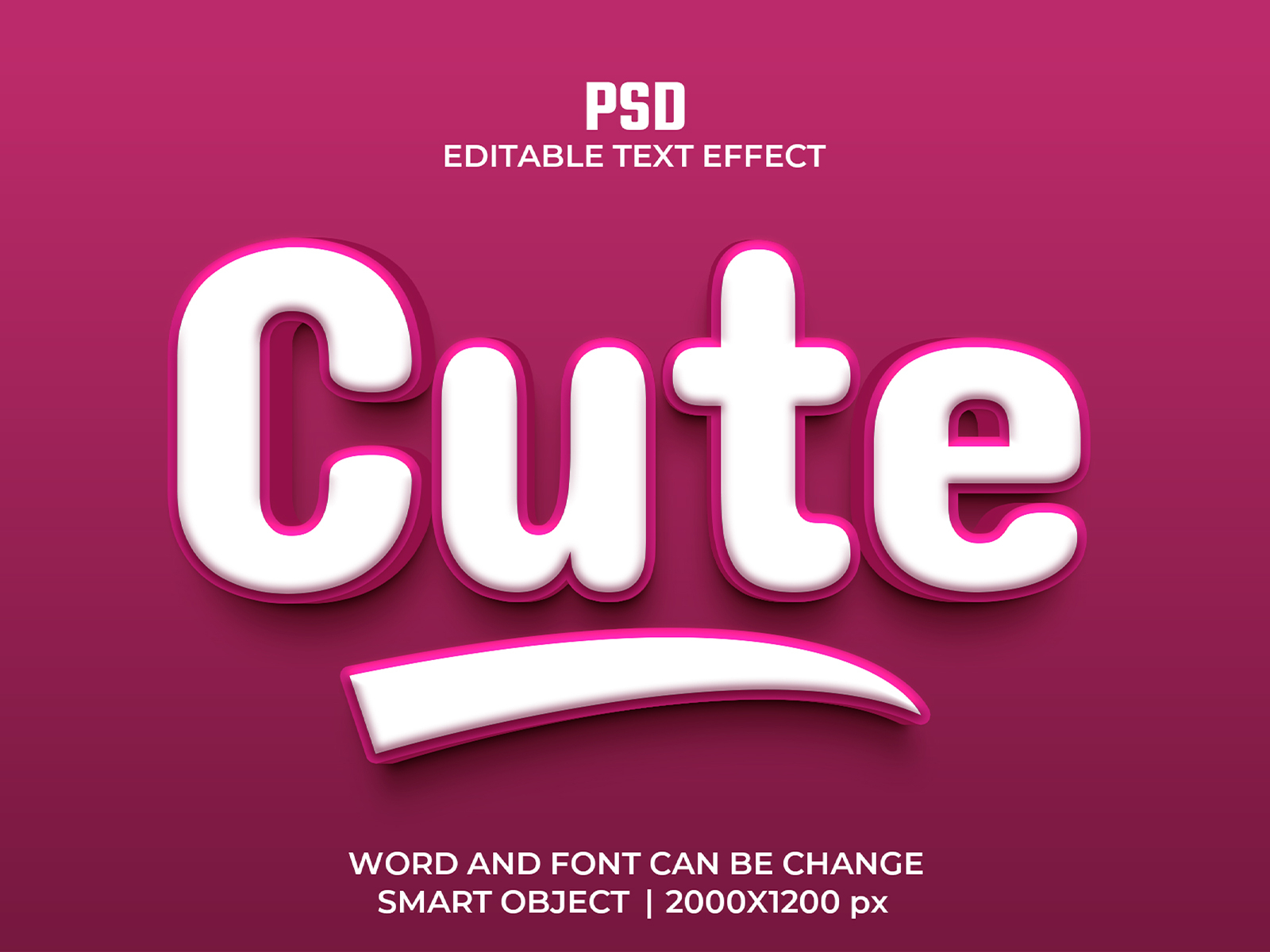 Cute 3D text effect style 3d cute cute baby download link editable 3d text effect editable text effect freepik girl graphic design graphic style headline headline design pink text design typeface typography typography design women