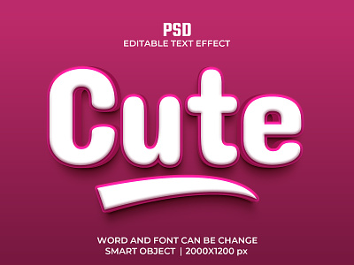 Cute 3D text effect style