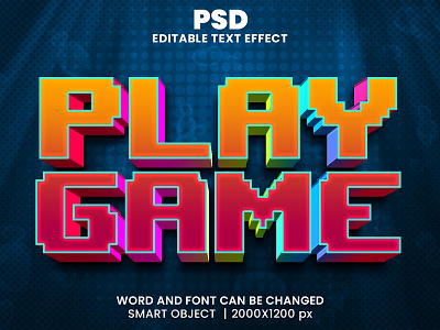 Play Game 3D text effect 3d game text 3d text style esoprts game logo game text effect gaming gaming app gaming logo play game text design typeface