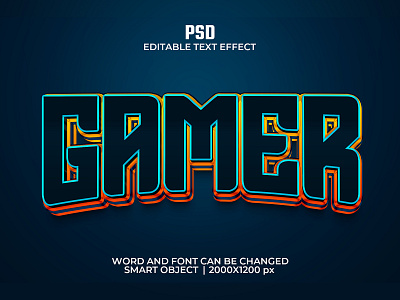 Gamer Editable 3d Text Effect gaming font play typeface