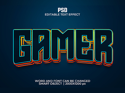 Gamer Editable 3d Text Effect