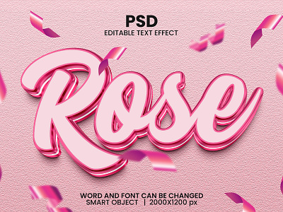 Rose editable 3d text effect