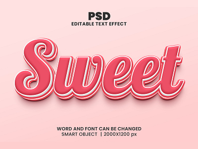 Sweet Editable 3D text effect