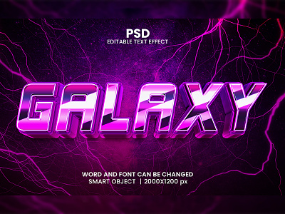 Galaxy 3D Editable Photoshop Text Effect Template