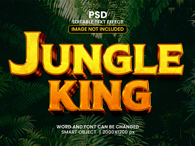 Jungle King 3D Editable Photoshop Text Effect Template download link forest king jungle adventure jungle background movie poster movie title traveling