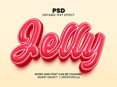 Jelly 3D Editable Photoshop Typography Text design candy text effect download link glossy text effect jelly text effect love lovely pink