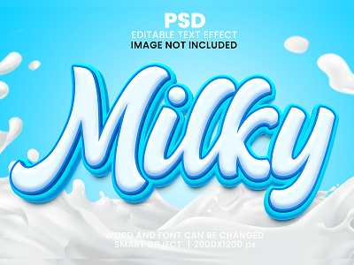 Milky  3D Editable Photoshop Text Effect Template