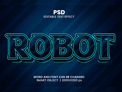 Robot 3D Editable Photoshop Text Effect Template download link modern text effect robot text effect robotic text effect science