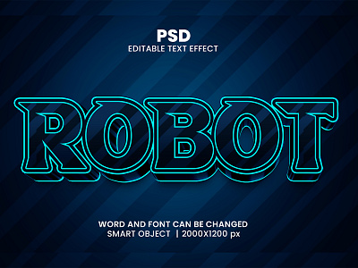 Robot 3D Editable Photoshop Text Effect Template