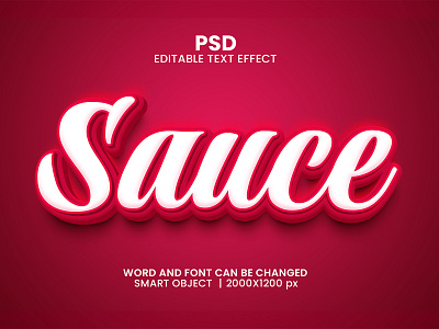 Sauce 3D Editable Photoshop Typography Text Effect Template candy chilli download link hot sauce love text effect red sauce