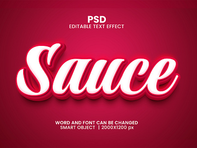 Sauce 3D Editable Photoshop Typography Text Effect Template