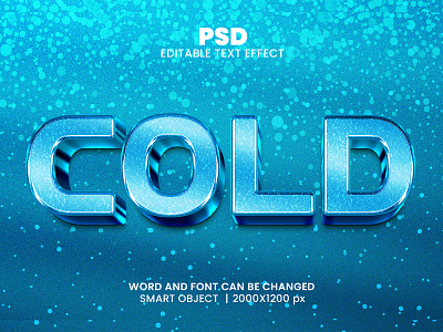 Cold Metallic 3D Editable Photoshop Typography Text Effect cool download link frozen effect glossy effect ice snow effect winter text effect