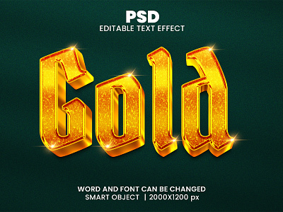 Gold luxury 3D Editable Photoshop Typography Text Effect