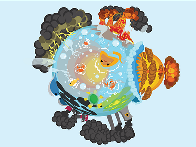 Happy earth day dead earth illustration