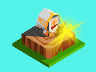 Light Wizard character flat game illustration isometric magic vector wizard