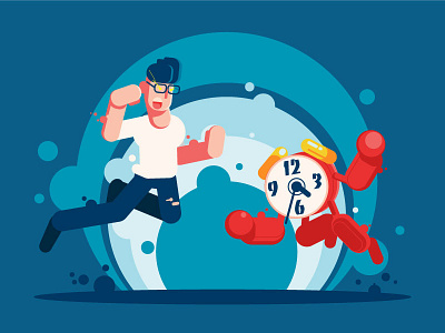 Rush Deadline character deadline fight flat illustration rush vector