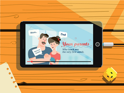 Your Parents character flat game illustration lego parents phone vector video