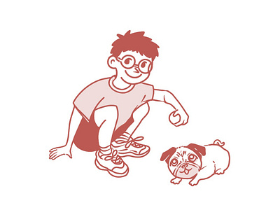 Boy and the Pug