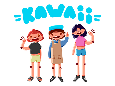 Friends ✨ character design digitalart digitalpainting friends friendship illustration kawai photoshop