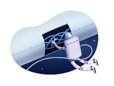 Bug Fixing bug character fixing illustration shuttle space spaceapp spaceman