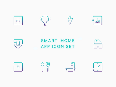 Smart Home App Icon Set app icon one stroke pack set smart home