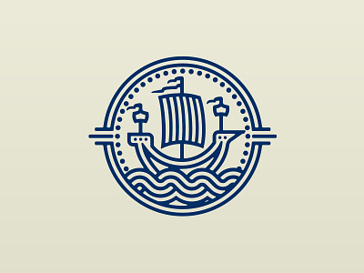 Merchant Ship Logo boats merchants power sailing sails shipping ships vikings water wind